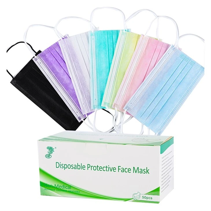 50 individually wrapped masks packed in a display box